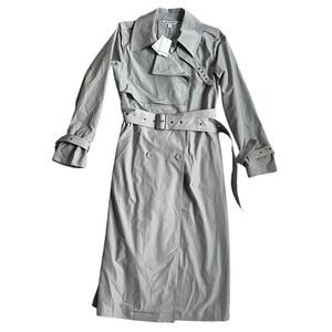 Walter Baker Women’s Stanton Warm Gray Double Breasted  Waist Belt Trench Coat S